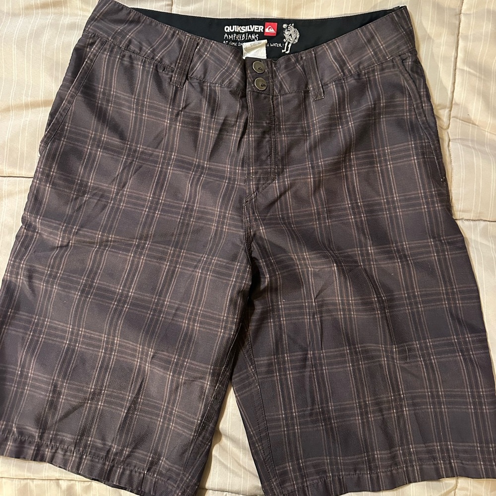 Quiksilver Men's Dark Plaid Hybrid Shorts